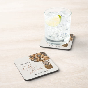 Beer, bruine ballonnen, heteluchtballon, Baby show Bier Onderzetter