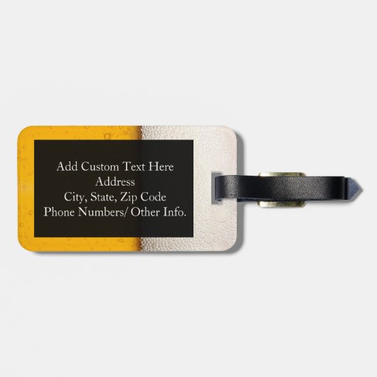 Beer Bubbles Close-up Bagagelabel (Achterkant horizontaal)