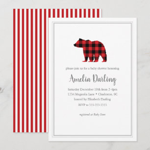 Beer Buffalo Check Baby shower Uitnodiging