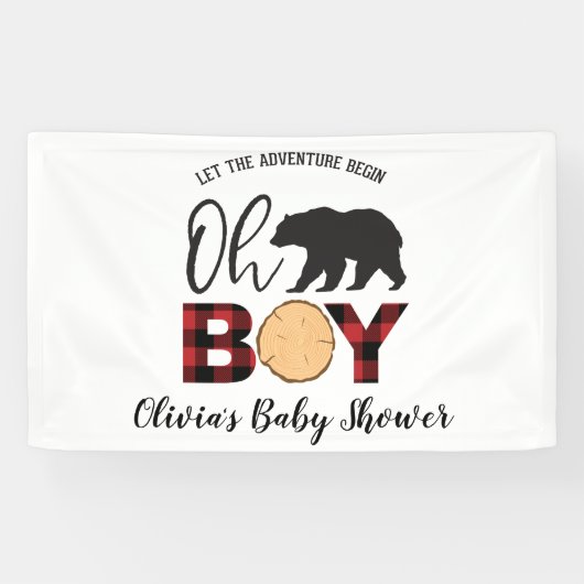 Beer Buffalo Plaid Baby shower Spandoek (Horizontaal)