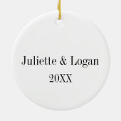 Beer & Bunny Couple's Eerste Kerstdag samen Keramisch Ornament (Achterkant)