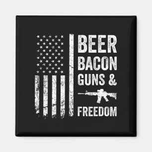 Beer Bycon Pistolen en Vrijheid - USA BBQ American Magneet