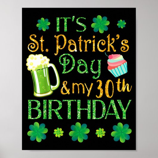 Beer Cake &amp; Shamrocks It's St Patrick Day &amp Poster (Voorkant)