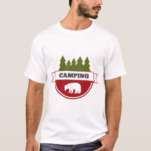 Beer Camping Modern Badge T-shirt