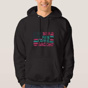 Beer Camping Shirt voor Heren Fire Coffee en Bacon