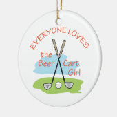 Beer Cart Girl Keramisch Ornament (Links)