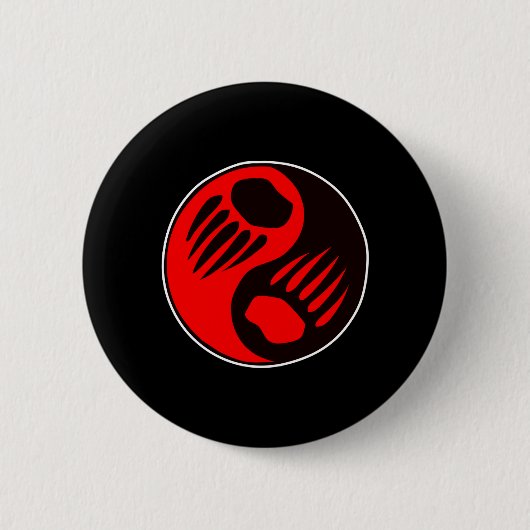 Beer Claw Yin Yang Black Ronde Button 5,7 Cm (Voorkant)