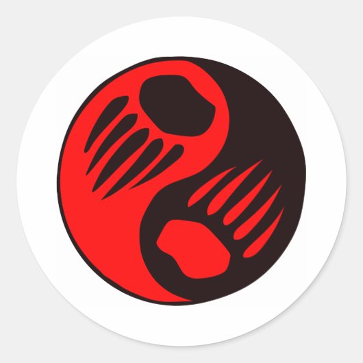 Beer Claw Yin Yang Ronde Sticker (Voorkant)