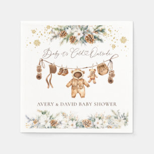 Beer ClothestLine Koud Buiten Baby shower Servet