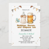 Beer Co Ed Baby Shower Invitation Kaart (Voorkant / Achterkant)