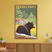 Beer ConnecticutBlack in het bos Canvas Afdruk (Insitu (Woonkamer))
