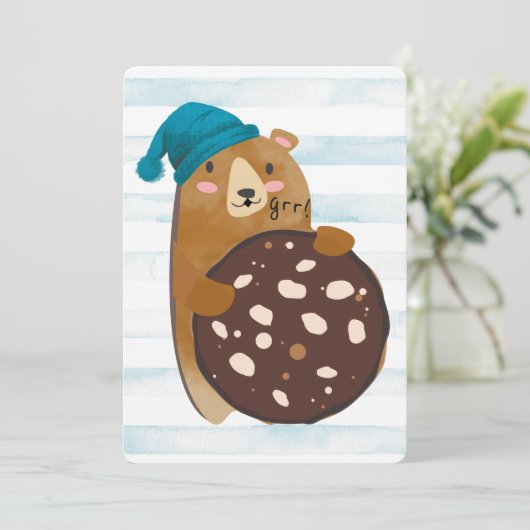 Beer cookie home bakken gepersonaliseerde kerst feestdagenkaart (Staand voorkant)