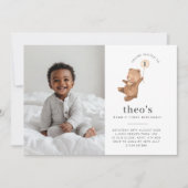 Beer Cream-ballon Foto 1st Birthday Uitnodiging (Voorkant)