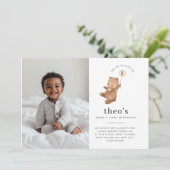 Beer Cream-ballon Foto 1st Birthday Uitnodiging (Staand voorkant)