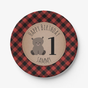 Beer Cub Lumberjack Play Birthday Party Papieren Bordje
