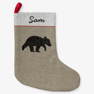 Beer Cub Silhouette Schattige Wildlife Country Cus Kleine Kerstsok