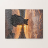 Beer cub Sunset bij het meer Legpuzzel (Horizontaal)