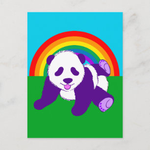 Beer Cute Rainbow Panda Briefkaart