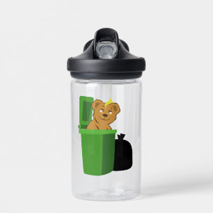 Beer dat de vuilnisbak doorbreekt waterfles