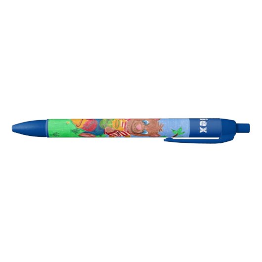 Beer dat honing eet kind gepersonaliseerde blauwe  blauwe inkt pen (Bodem)