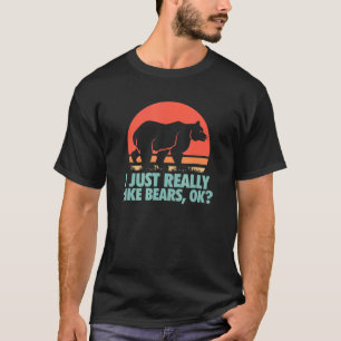Beer dat ik alleen maar wil dat Beren OK Retro T-shirt