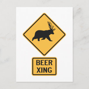 Beer Deer Beer Crossing Briefkaart