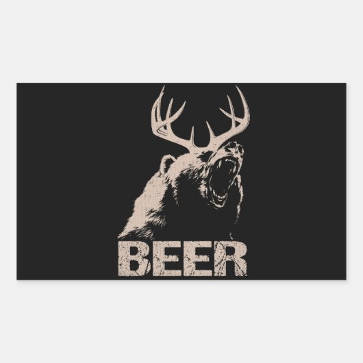Beer Deer Beer Rechthoekige Sticker (Voorkant)