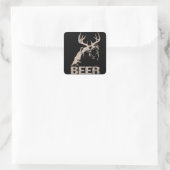 Beer Deer Beer Vierkante Sticker (Tas)
