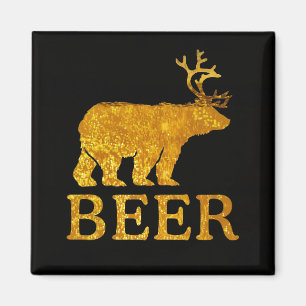 Beer Deer of Beer Bold Silhouette Magneet