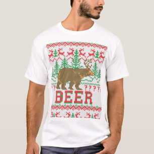 Beer Deer of Beer Kerstjumper Knitting T-shirt