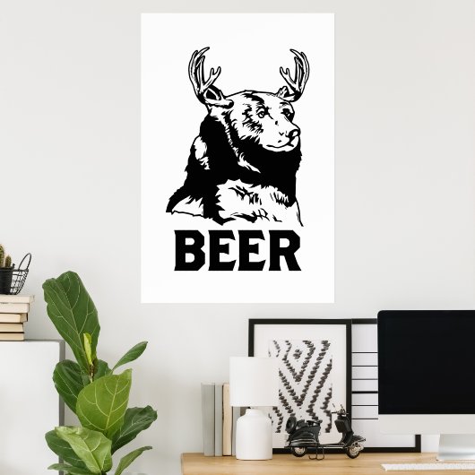 Beer + Der = Bier Poster (Thuiskantoor)