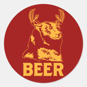Beer + Der = Bier Ronde Sticker
