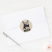 Beer + Der = Bier Ronde Sticker (Envelop)