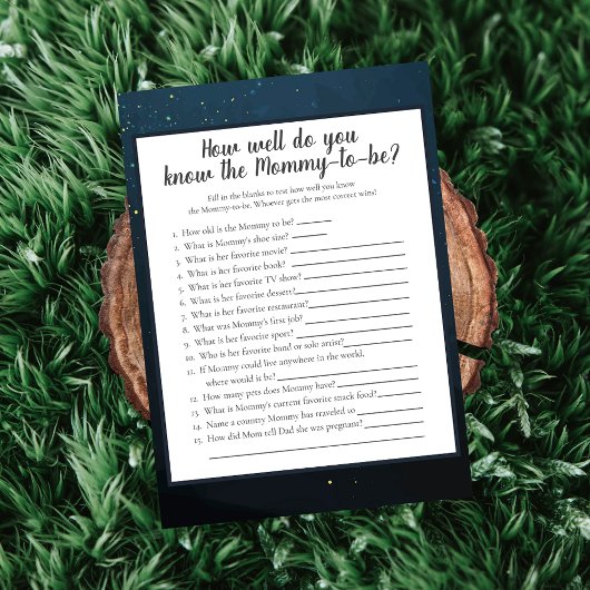 Beer die het beste Baby shower-spel kent Kaart