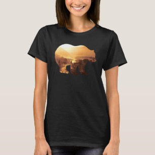 Beer Dierenbergen Kleurrijk Coyote Hunting Wild T-shirt