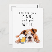 Beer Dog Bulldog - geloof dat je dat kunt en dat j Briefkaart (Voorkant / Achterkant)