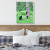 Beer & Drie welpen - Canvas Print - Kessea (Insitu (Slaapkamer))