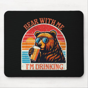 Beer Drink Bier Outdoor Grappig Grizzly Wandelen Muismat