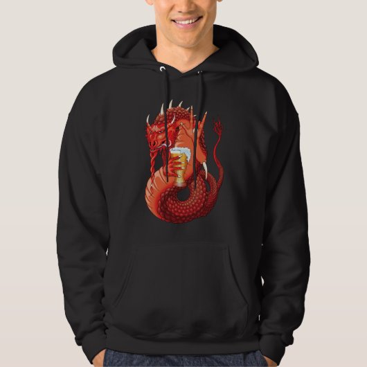 Beer Drink Dragon Mannen Hoodie (Voorkant)
