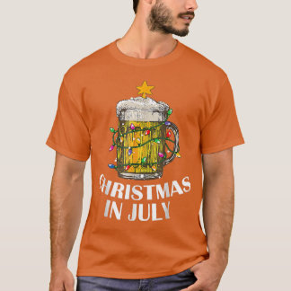 Beer Drink Funny Xmas Tree Lights Summer Christma T-shirt