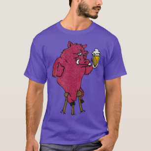 Beer Drink Razorback Hog  T-shirt