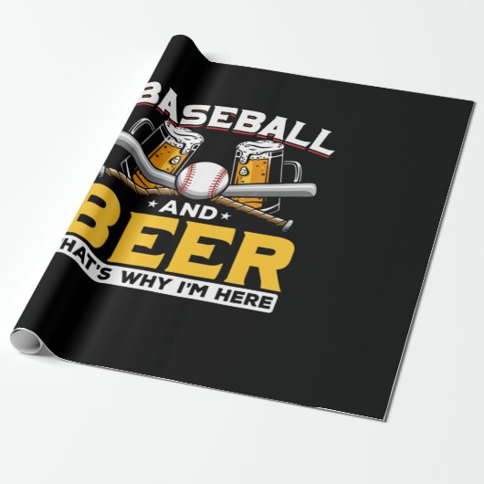 Beer Drinker Baseball Beer Humor Birthday Cadeaupapier (Uitgerold)