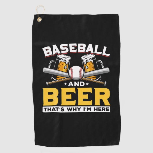 Beer Drinker Baseball Beer Humor Birthday Golfhanddoek (Voorkant)