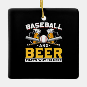 Beer Drinker Baseball Beer Humor Birthday Keramisch Ornament