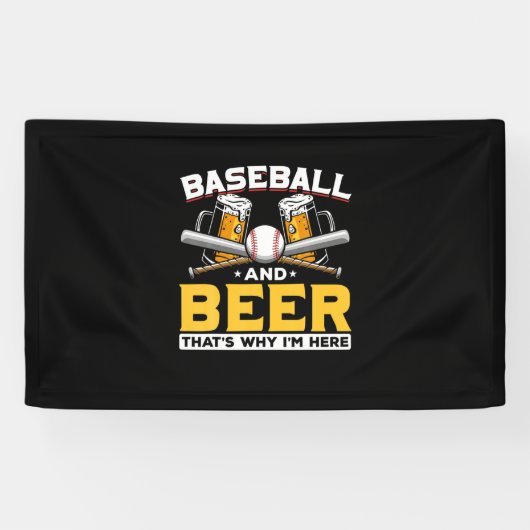 Beer Drinker Baseball Beer Humor Birthday Spandoek (Horizontaal)