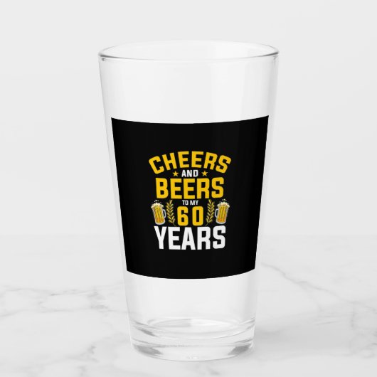 Beer Drinker Cheers And Beers To My 60 Years Birth Glas (Voorkant)
