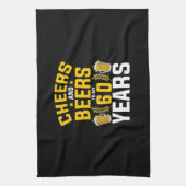 Beer Drinker Cheers And Beers To My 60 Years Birth Theedoek (Verticaal)