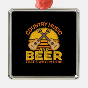 Beer Drinker Country Music And Beer Birthday Metalen Ornament