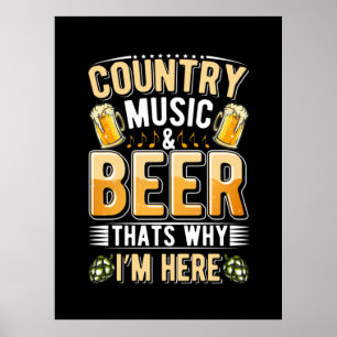 Beer Drinker Country Music Beer Drink Birthday Poster