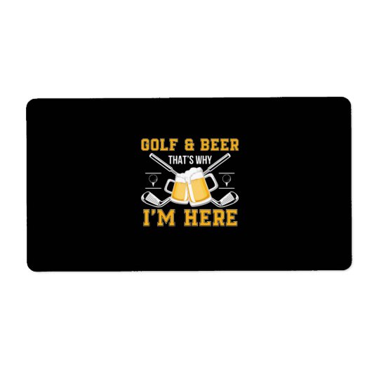 Beer Drinker Golf And Beer Birthday Etiket (Voorkant)